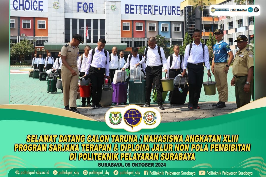 Selamat Datang Mahasiswa Baru Poltekpel Surabaya Angkatan XLIII Jalur Non Pola Pembibitan