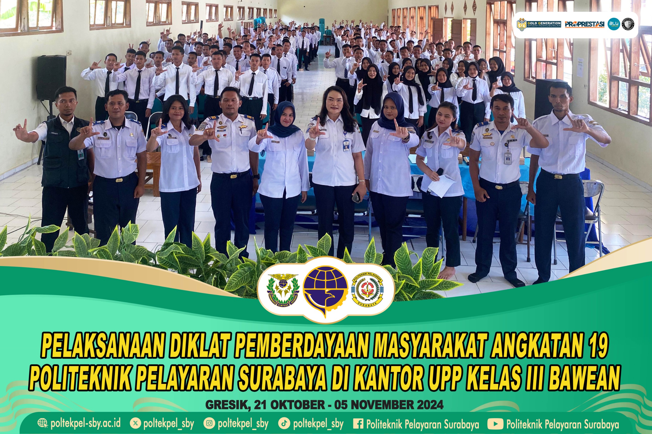 Kolaborasi Berlanjut, Poltekpel Surabaya dan UPP Kelas III Bawean Selenggarakan Diklat Pemberdayaan Masyarakat