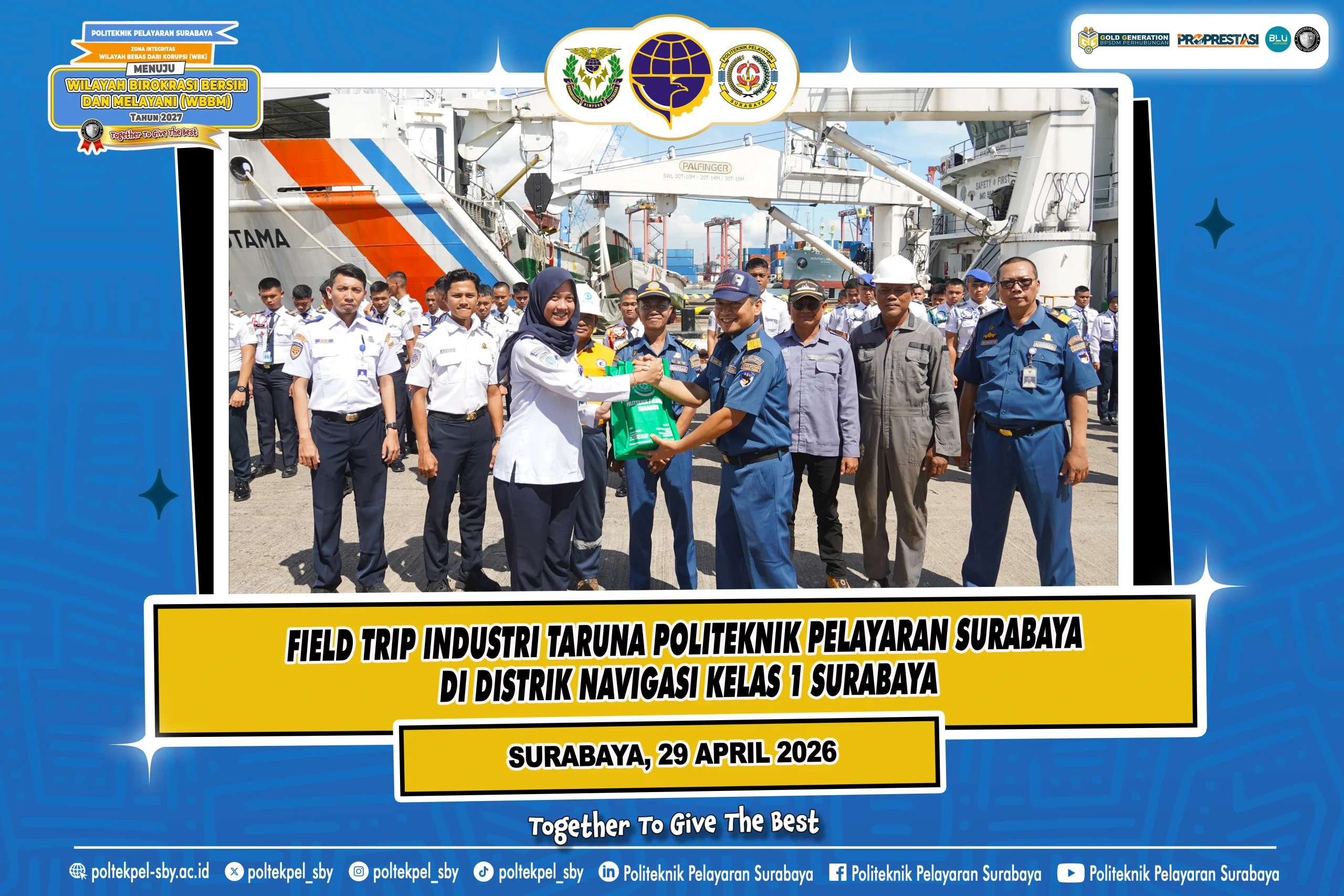 Perkuat Kompetensi Maritim, Taruna Poltekpel Surabaya “Bedah” Teknologi Navigasi di Distrik Navigasi Kelas 1 Surabaya
