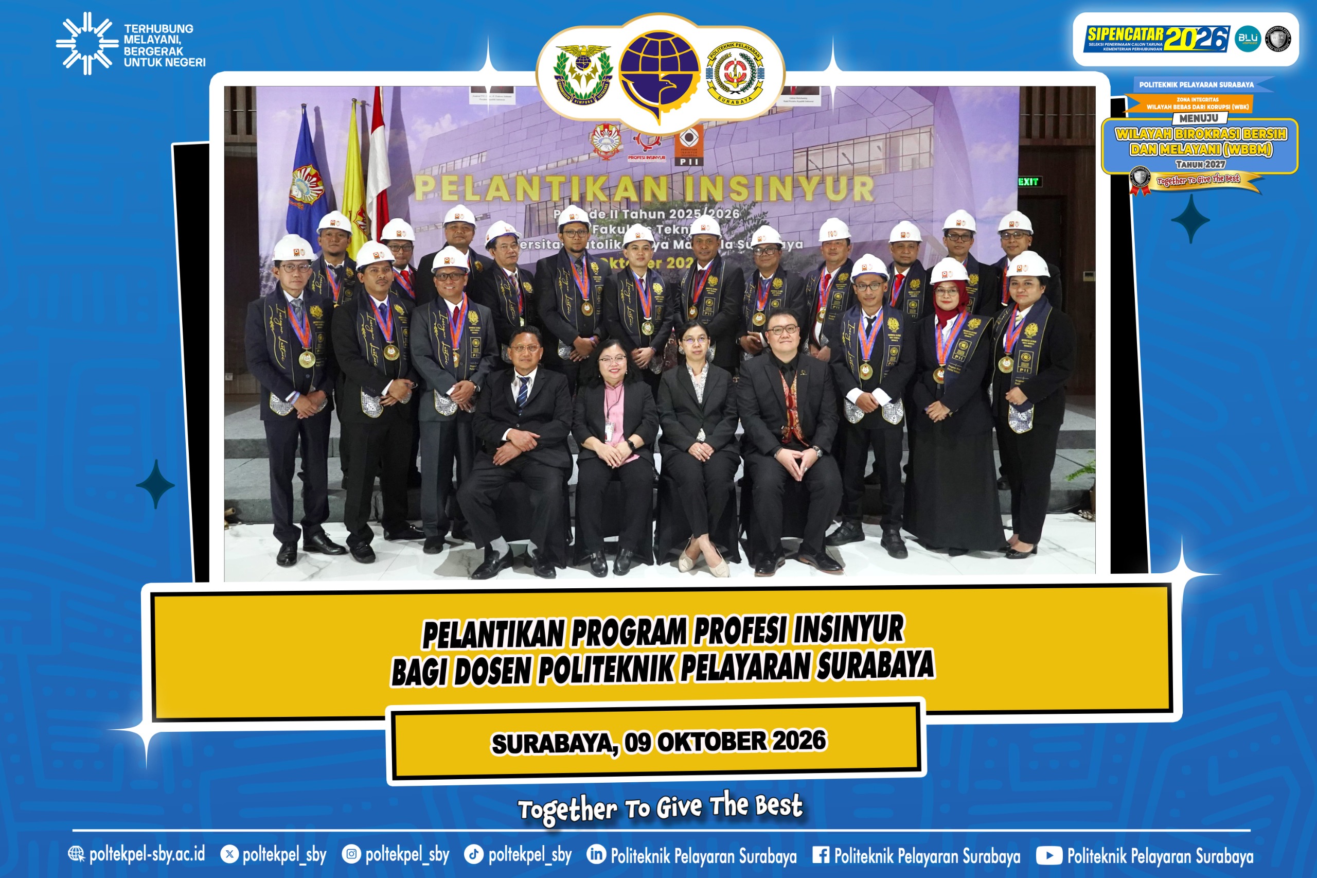 Selangkah Lebih Maju! 32 Dosen Poltekpel Surabaya Resmi Menjadi Insinyur